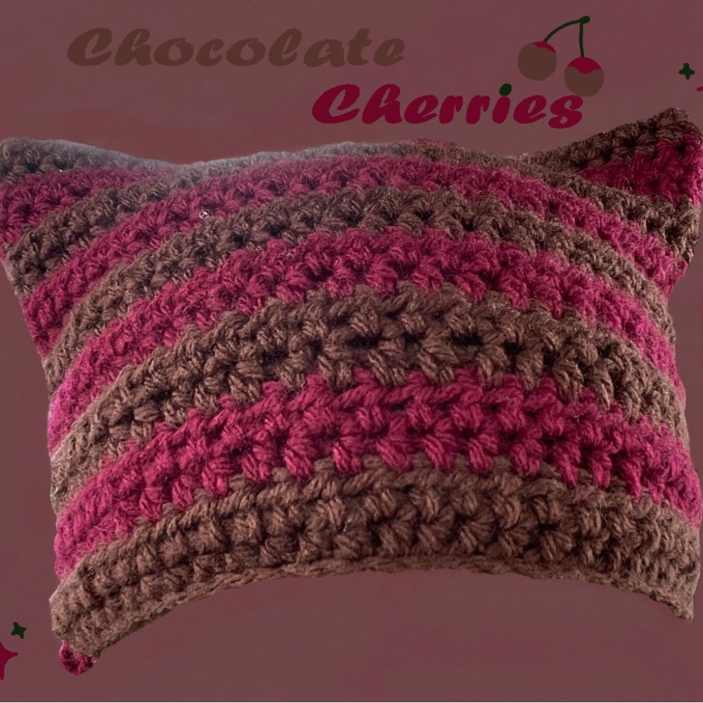handmade striped cat ear beanie